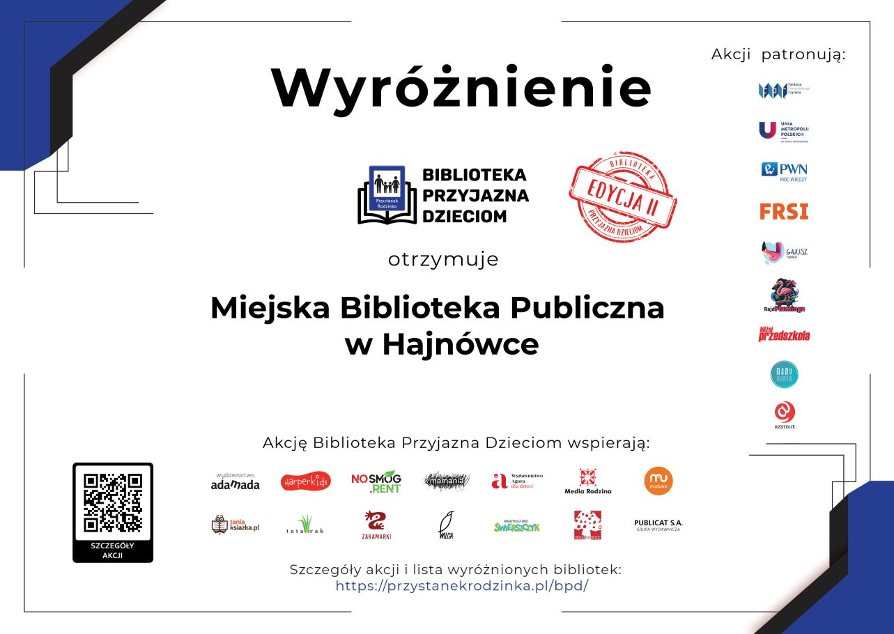 Wyroznienie Biblioteka Przyjazna Dzieciom 13