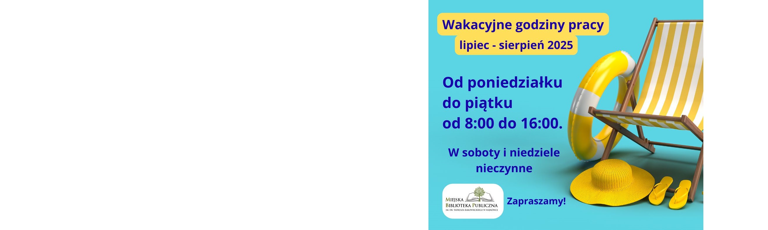 Wakacyjne godziny pracy biblioteki